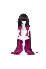 1/3 Delusion Genshin Impact Columbina Black Rose Pink Highlighted Cosplay Wig